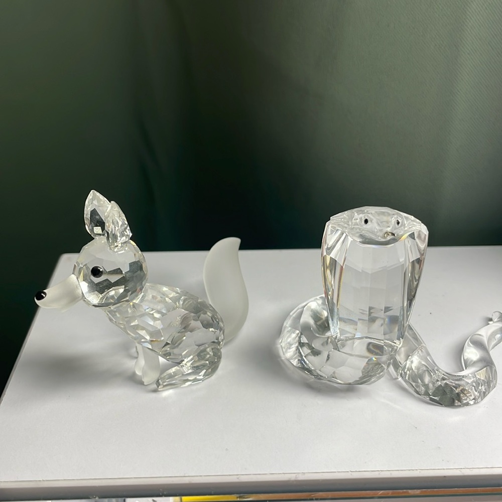 Retired Swarovski Cobra  "African Wildlife Collection" and Swarovski fox